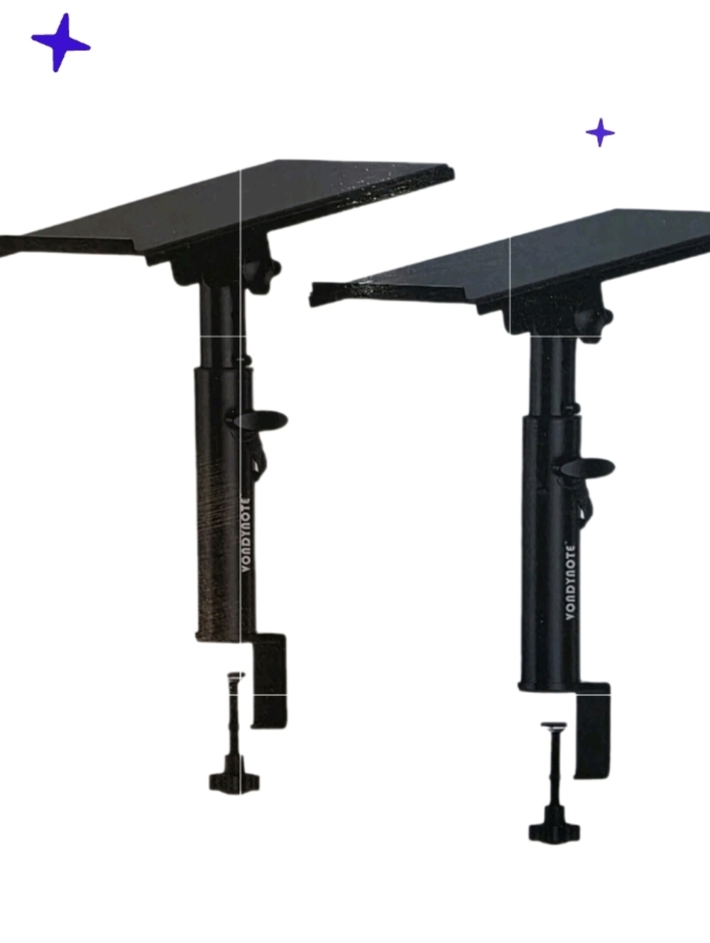 Monitor Stands Pair Heavy Duty Desk Clamp Speaker Stands with Adjustable Monitor